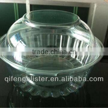 take away round salad box / round salad box with flat lid or dome lid/ round hat boxes with lids