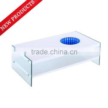 New Design MDF Coffee Table With LED Light / MDF and Tempered Glass Coffee Table