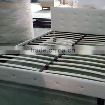 Deluxe Double modern leather bed white model