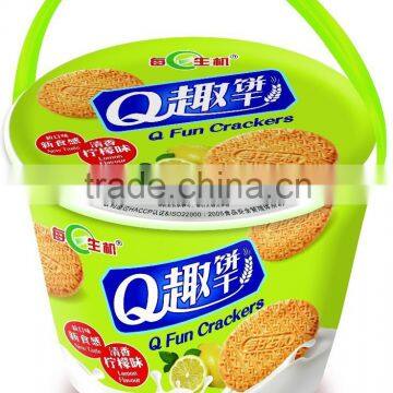 Fruit Flavor Q Fun Crackers Crispy Biscuit(lemon fla)