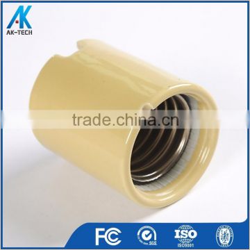 yellow high frequency porcelain screw in light socket , buy ceramic lamp base