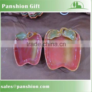 Harvest apple shaped ceramic plate
