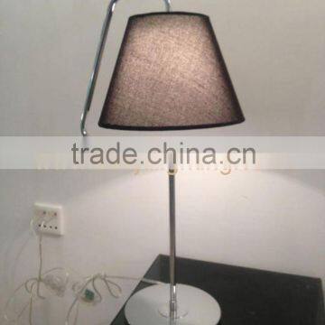 Fabric shade metal shade table lamp with steel bese