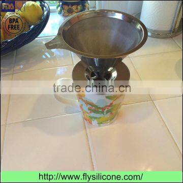 Promotional Gift 304 Stainless Steel Custom Coffee Dripper With Cup Stand photo-2
