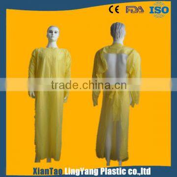 Blue Disposable Aprons With Sleeves Plastic Cpe Gown photo-4