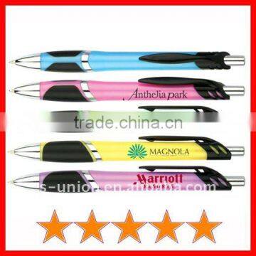 Plastic retractable ball pen (B0322)