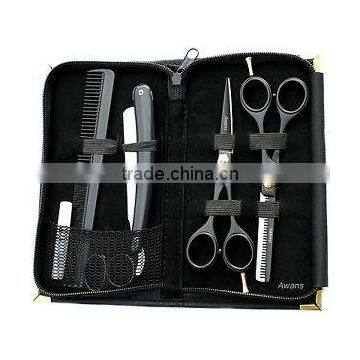 Hairdressing Barber Salon Scissors 6", Thinning Scissors 6" Shaving Razor Kit