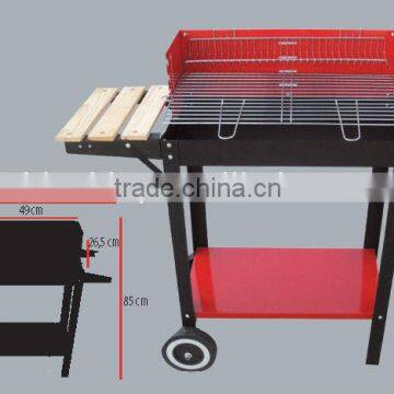 Square Trolley Charcoal Grill Barbecue BBQ Backyard BBQ Grill