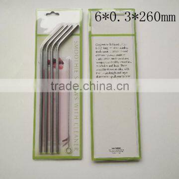304 Stainless Steel Drinking Straws and Cleaning Brushes 4+1 Set Eco Friendly Funny Drinking Straw photo-3