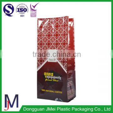 Reusable Wholesale Packaging Plastic Bags Coffee Pcaking Bag With One Way Valve With 12oz