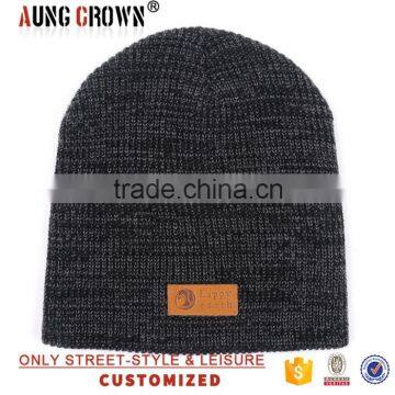2017 beanie acrylic plain knit beanie hats for men