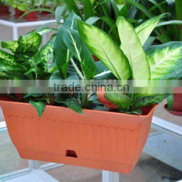 Plastic Rectangular planter window box with saucer