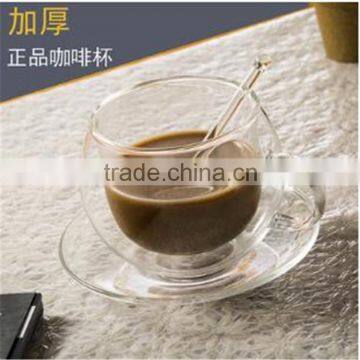European High Borosilicate Heat-resistant Glass Coffee Cup With Handle,spoon and Saucers.double Wall Glass Coffee Tea Cup Sets. photo-3