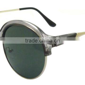 2016 Vintage Style no Logo Leopard Men Round Metal Frame Mirror Promotion Sunglasses for Man