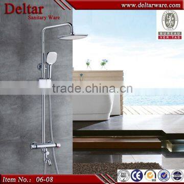 luxury double handle 8 inch rainfall shower head thermostatic bath shower faucet set