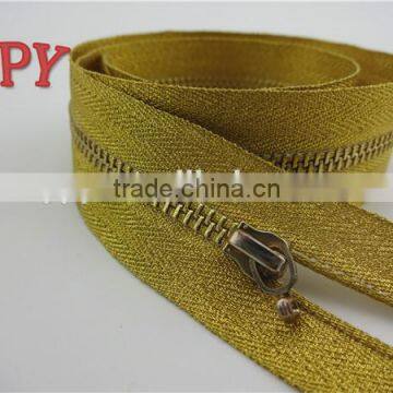 3# Fashion Metal Zipper With Golden tape and teeth With Open End