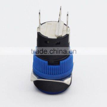New Design Plastic Round 16mm Blue High Head Latching Push Button Switch photo-2