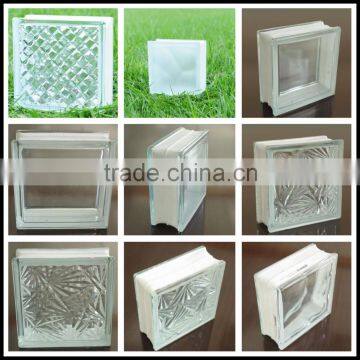clear colored crystal parallel cloudy mosic decorative factory price glass block price