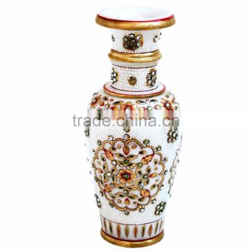 Rich Art And Craft Jaipur Rajasthan Stone Marble Vase Flower Pot