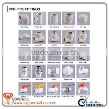 PPR plastic tube all type pipe & fittings for hot/cold water supply