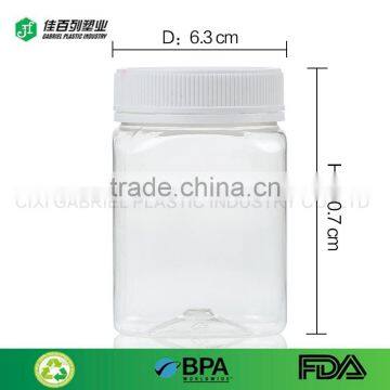 500g New Design PET Plastic Jar With Tamper Evident Cap Clear Square Honey jar