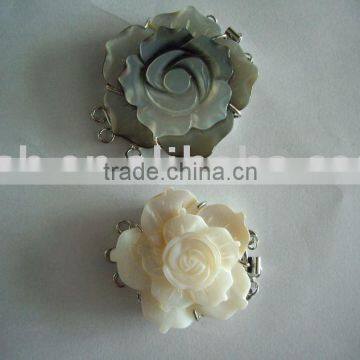 3D mother of pearl shell rose flowers