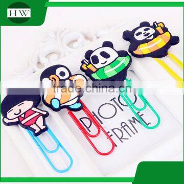 office stationery personalized plastic pvc cartoon paper clip holder