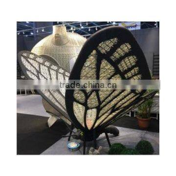 Garden Rattan Hand Woven Weather Resistance PE Plastic Aluminum Frame Animal Butterfly Garden Decoration photo-4