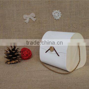 Home Decoration Unique Lightweight Ladies White Wood Art Handbag photo-2