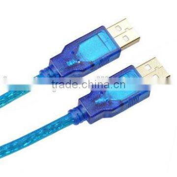 Factory Supplier USB 2.0 64 Knit Data Line Male to Male Transparant Blue Color Line