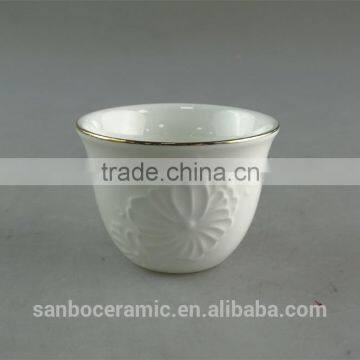 Wholesale Stock Cheap Custom Porcelain Ceramic Cup/tea Cup With Golden Line 80ml Color Box photo-2