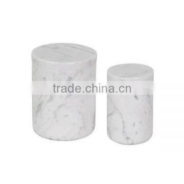 Carrara White Marble Candle Holder Candle Jar With Copper Lid photo-2