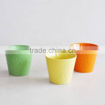 Stoneware Solid Color Flowerpot photo-2