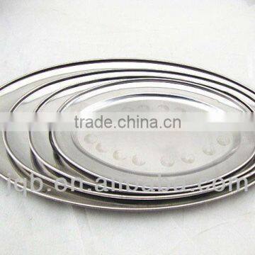 16 inch shallow stainless steel egg plate
