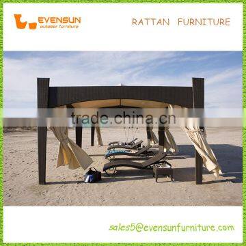 Synthetic Rattan Showerproof Gazebo With Curtain