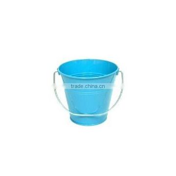 Antirust Blue Small Bucket/Garden Metal Flower Pot_Garden Pot bucket