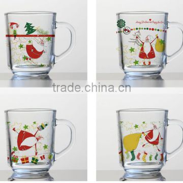 8oz 10oz halloween christmas color printing glass mug water glass cup set drinking glass cup set