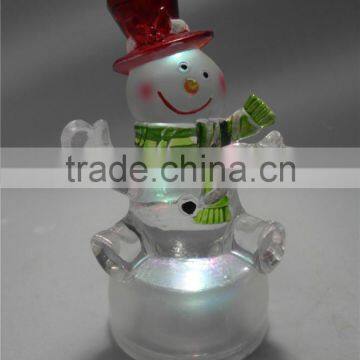 Electronic LED Light Acrylic Happy Round Snowman Figurines Toys for Kids photo-3