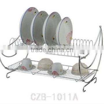 Chrome Stainless Plate Dish Cutlery Cup Rack with kitchen dish