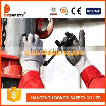 DDSAGETY With 5Years Experience Grey Nylon Coated Nitrile With Mini Dots PVC