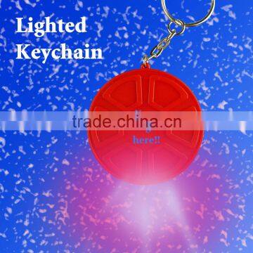 Round Keychain with Flash Light