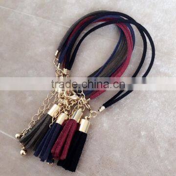 Suede Leather Bracelet Velvet Tassel Bracelet Bohemian Tassel Bracelet photo-3