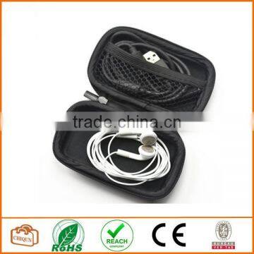 Black Color Rectangle Shaped Hard Earphone Headset EVA Case for MP3/MP4 Bluetooth Earphone Earbuds With Mesh Pocket photo-2