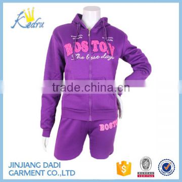 Wholesale Athletic Wear Latest Design Tracksuit Women Fleece Suits Stock