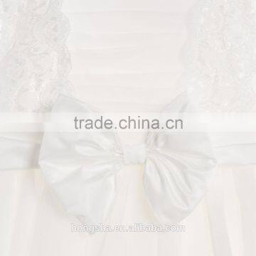 White Flower Girl Dresses Girls Satin Lace Boutique Party Dresses HSD6989 photo-5