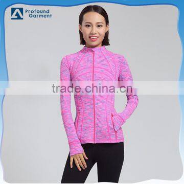 yoga wear plain pink yoga jacket women fitness jacket