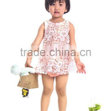 High Quality Baby Girl 2pcs Set,100%cotton 2pcs Lace Set for Infant Girls photo-5