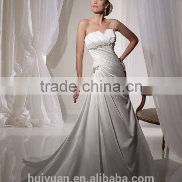 sexy detachable strap satin beaded ball gown real sample wedding dress