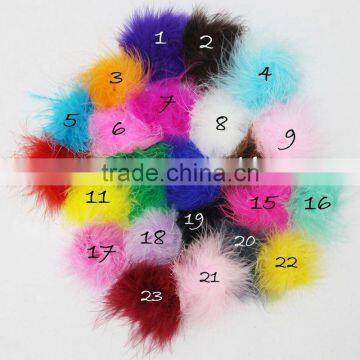 Artifical Turkey marabou feather powder puffs for kids dress and hair accessories