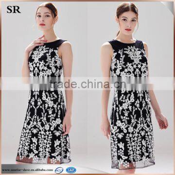 Mesh Embroidery Ladies Casual Lace Dresses photo-2